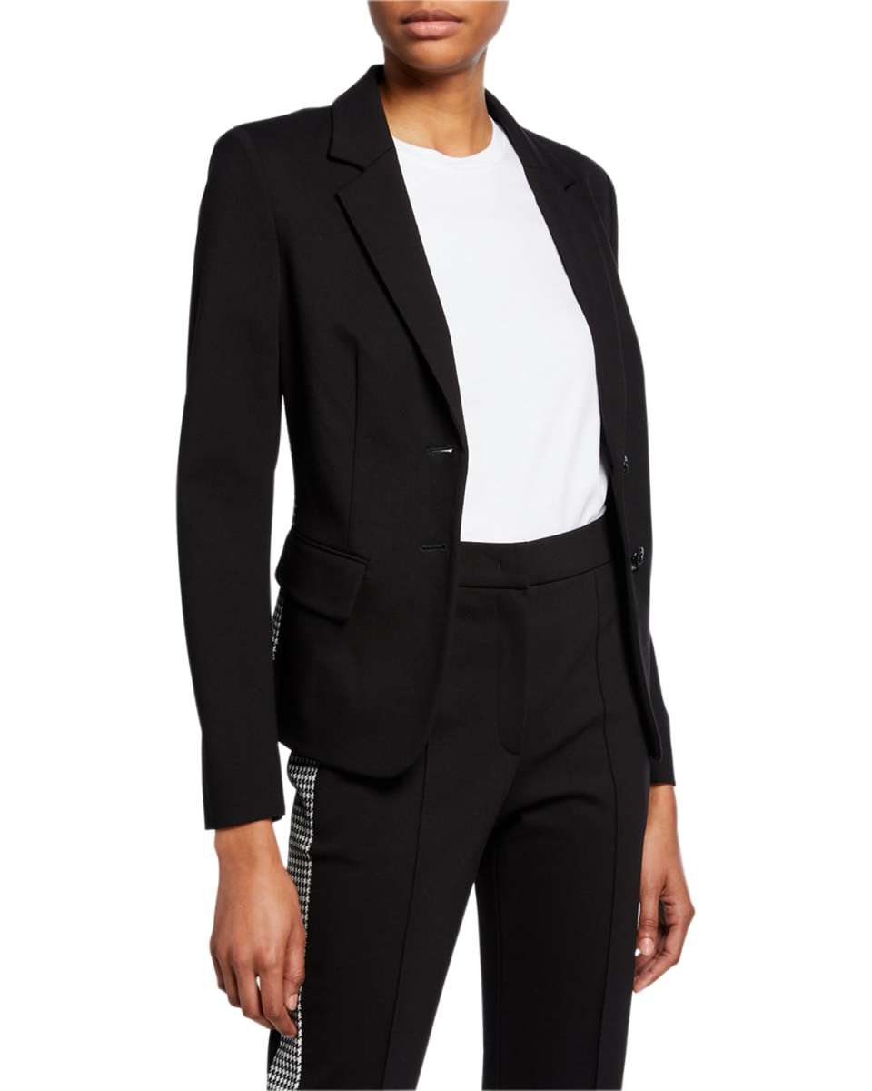Bamianne Houndstooth-Side Blazer Jacket